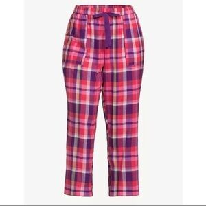 Joyspun Women's  SIZE M 8-10 Pink Plaid Flannel Sleep Pants NWT
